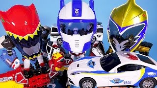 파워레인저 다이노포스 amp 또봇 C 경찰놀이 티라노킹 헬로카봇 장난감 Tobot C police DinoCharge Carbot toys [upl. by Secor]