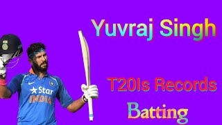 Yuvraj Singh  Yuvraj Singh Batting Career  Yuvraj Singh T20Is Records  Match  Runs  Cricket [upl. by Aidnis]