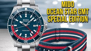 MIDO OCEAN STAR GMT Special Edition Pepsi GMT w Automatic Powermatic 80 True Traveler GMT New 2022 [upl. by Aryamoy]