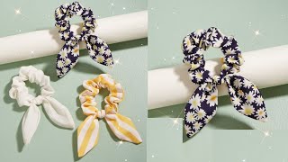 Scrunchie Tutorial  How to Make Hair Band From Cloth [upl. by Robbin]