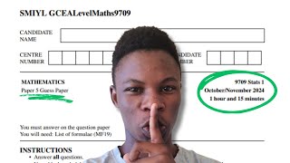 Guess Paper Probability and Statistics 1 OctNov 2024 Maths  My Predictions  CIE A Level Maths [upl. by Zarihs]