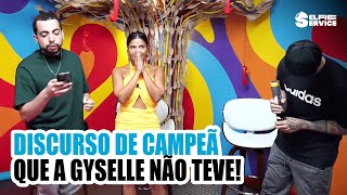 É CAMPEÃ GYSELLE GANHA DISCURSO E VENCE REALITY PELA 1ª VEZ  SelfieService [upl. by Damaris386]