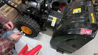 How to replace snowblower auger belt  Poulan Husqvarna Craftsman [upl. by Idalia389]