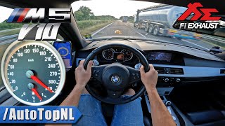 BMW M5 V10 E61 Touring 330kmh TOP SPEED on AUTOBAHN by AutoTopNL [upl. by Rickart]