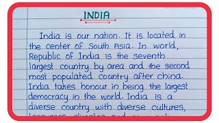 Essay on India  My country India essay in English [upl. by Maxfield]