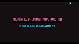 NAS LC immittance function properties [upl. by Myriam734]