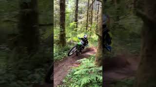 KX100 vs KLX140G Through The Woods [upl. by Adnawad747]