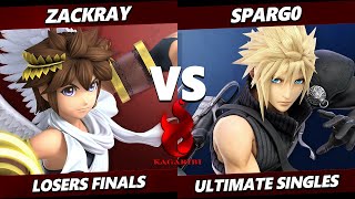 Kagaribi 10 Losers Finals  Zackray Pit Vs Spargo Cloud Smash Ultimate  SSBU [upl. by Beitnes]