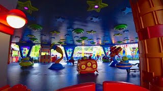 Alien Swirling Saucers Full Ride amp FP Queue  Grand Opening Day Toy Story Land 2018 [upl. by Anidem951]