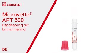 Kapillare Blutentnahme Handhabung der Microvette® APT 500 EU Farbcode [upl. by Aila]