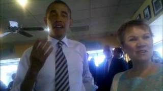 Barack Obama at Ross Restaurant in Bettendorf IA [upl. by Lehcor871]