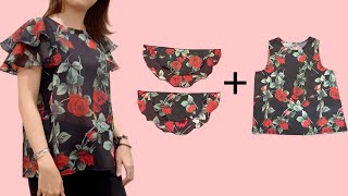 You dont have to be a tailor Sewing butterfly sleeve blouse is easy [upl. by Lisetta]