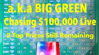 Chasing 100000 Top Prize Live •5 Multiply Your Riches ￼aka Big Green Tickets scratchcards wins [upl. by Johnston411]