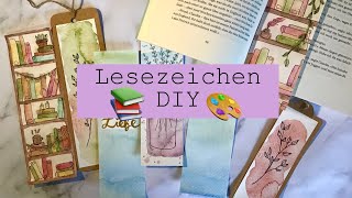 LESEZEICHEN DIY 4 Ideen mit Aquarell [upl. by Pheni]