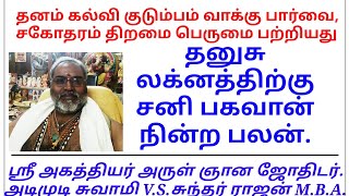 தனுசு லக்னத்திற்கு சனி நின்ற பலன் [upl. by Ahsekam]