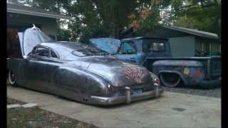 BareMetalBandit chopping a 49 coupe with air bag installation [upl. by Eifos]