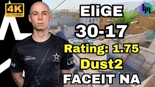 EliGE 3017 Rating175 Dust2  FACEIT NA avg 2500ELO  Oct 17 2024 cs2 pov [upl. by Pearla]