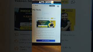 AITS test series 2025 📝💯neet aspirants exams ytshorts trending [upl. by Isewk786]