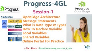 Progress 4GL  Session1  OpenEdge ArchitectureampMessage Statements vitechtalks6017online practice [upl. by Ynettirb]