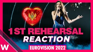 Montenegro First Rehearsal Vladana quotBreathequot  Eurovision 2022 Reaction [upl. by Khalsa243]