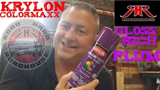 KRYLON COLORMAXX SPRAY PAINT REVIEW GLOSS PLUM [upl. by Berky109]