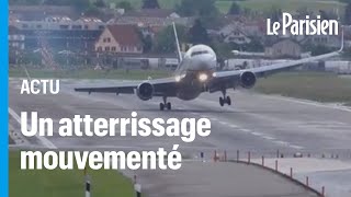 Suisse  un Boeing rebondit sur la piste d’atterrissage tangue et redécolle en urgence [upl. by Sidoon312]