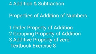 Grade 4 Maths lesson 4 Addition amp Subtraction Exercise 8 Properties of Addition of Numbers [upl. by Tove]