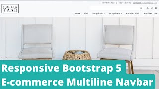 Bootstrap 5 Ecommerce Navbar multiline [upl. by Dodwell]