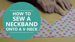 How to sew a neckband onto a Vneck with Simplicity Patterns [upl. by Jonny]