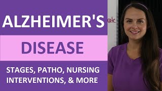 Alzheimers Disease Dementia Nursing Symptoms Treatment Stages Pathophysiology NCLEX [upl. by Annawot]