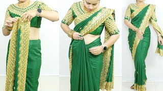 Diwali Special Silk saree draping with perfect pleats  How to wear silk saree perfectly [upl. by Pinto]