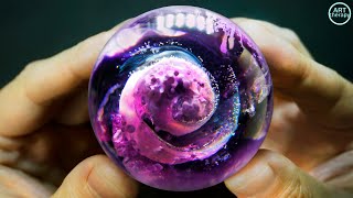 Resin art sphere Alcohol ink in resin Epoxy resin 3D RESIN Art DIY [upl. by Nayr]