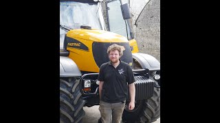 Farmer Phil driving the JCB Fastrac 3220 with Lemken disc harrow [upl. by Irita634]