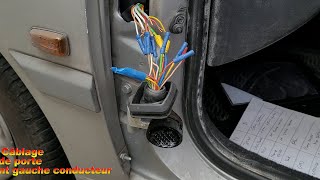 Réparation  Câblage du faisceau de porte Portière avant gauche conducteur Peugeot 306 [upl. by Ijic]