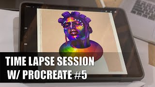 Procreate Timelapse Portrait drawing Art Session 5 with my iPad Pro [upl. by Tisha]