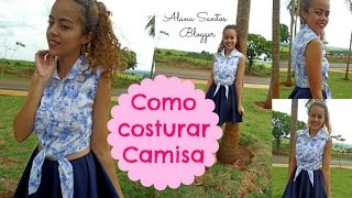 Como costurar Camisa Vintage pin up Alana Santos Blogger [upl. by Ahsitak]