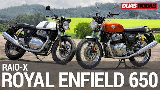 TUDO SOBRE AS NOVAS ROYAL ENFIELD INTERCEPTOR E CONTINENTAL GT 650 [upl. by Ihtraa]