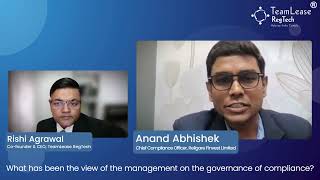 top management across industry on the governance of compliance  Anand Abhishek [upl. by Aradnahc]