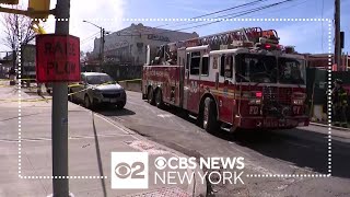 Buildings evacuated after gas main ruptures in New York City [upl. by Connett902]