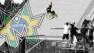 Aaron Wheelz Fotheringham Makes First Jump on MegaRamp in Wheelchair [upl. by Hteboj]