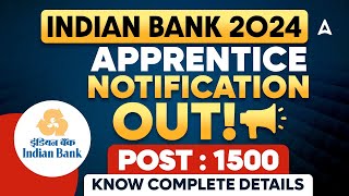 Indian Bank Apprentice 2024 Notification  Indian Bank Apprentice Eligibility Syllabus Salary [upl. by Ongineb]