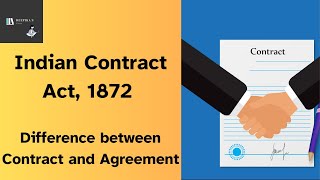 Indian Contract Act 1872  Difference between Contract and Agreement [upl. by Hamaso]