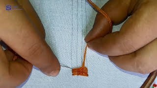 Hand embroidery Cretan Stitch For Beginners [upl. by Llewol]