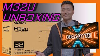 GIGABYTE M32U  Official Unboxing [upl. by Adore696]