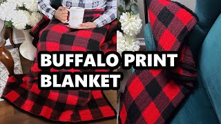 HOW TO MAK THE BUFFALO PRINT THROW BLANKET CROCHET TUTORIAL [upl. by Thenna]