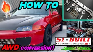 How to convert your EG Civic from FWD to AWD using Parts from HCP and S1 Built – Speedaddixxgarage [upl. by Nahs989]