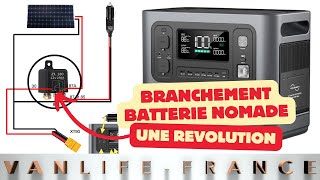 Branchement batterie nomade révolutionnaire  panneaux solaire et allumecigare [upl. by Pachston]