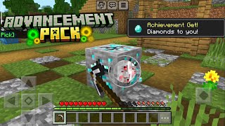 Addon de Conquistas igual ao Java para Minecraft PE 120  AdvancementPack Bedrock [upl. by Adneral]