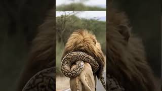 Lion Discovers 20FT PYTHON What Happens is UNREAL 🦁 vs 🐍 RARE FOOTAGE [upl. by Haneeja]