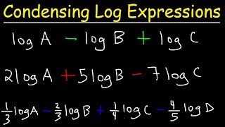 Condensing Logarithmic Expressions [upl. by Eidnew]